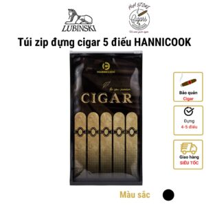 Túi zip đựng cigar, túi bảo quản cigar 5 điếu Hanicook
