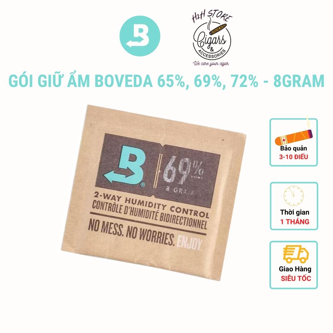 Boveda gói giữ ẩm 2 chiều - 62% 65%, 69% và 72% - Gói bé 8 GRAM (3-10 điếu)