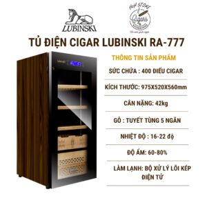 Tủ điện bảo quản xì gà Lubinski RA- 777, Tủ điện cigar Lubinski RA-777