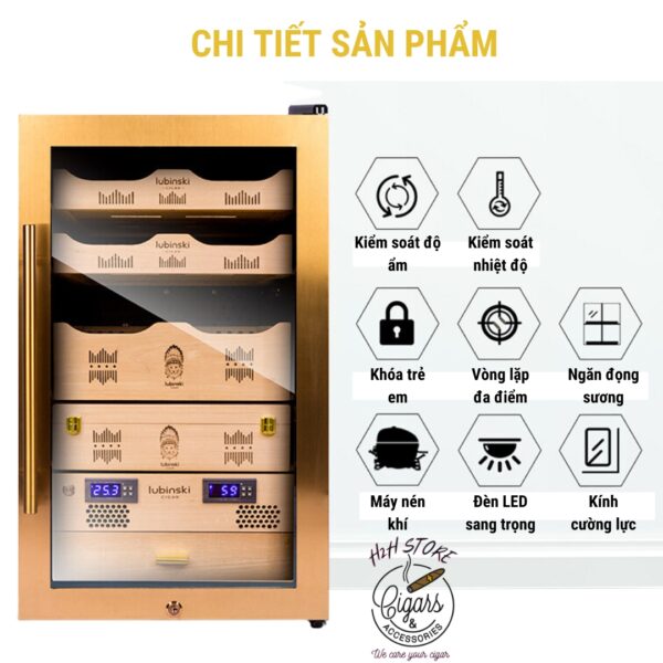 Tủ điện bảo quản xì gà Lubinski - RA222 - Tủ điện cigar Lubinski