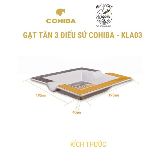 Gạt tàn cigar, gạt tàn xì gà chất liệu sứ 2 điếu - COHIBA - KLA 02 - H2H Store