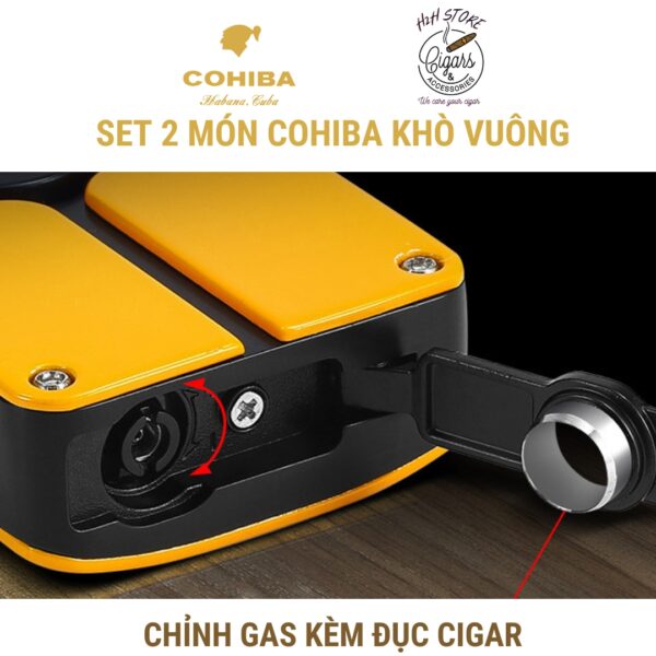 Set khò cắt 2 món cigar COHIBA- Khò, kèm đục - Cắt Inox - CHB412 - H2H Store
