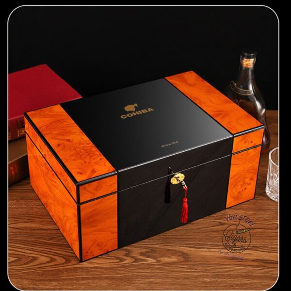 Hộp ủ cigar COHIBA 80 điếu RA-963, gỗ tuyết tùngkèm ẩm kế sang trọng