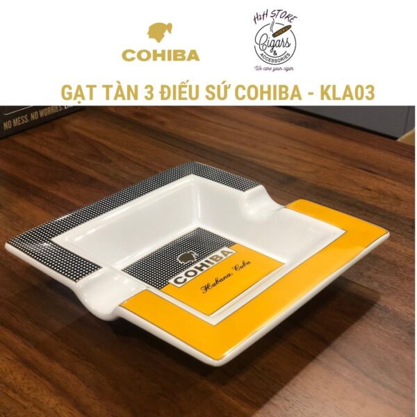 Gạt tàn cigar, gạt tàn xì gà chất liệu sứ 2 điếu - COHIBA - KLA 02 - H2H Store