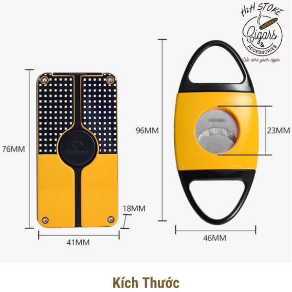 Set khò cắt 2 món cigar COHIBA- Khò, kèm đục - Cắt Inox - CHB412 - H2H Store