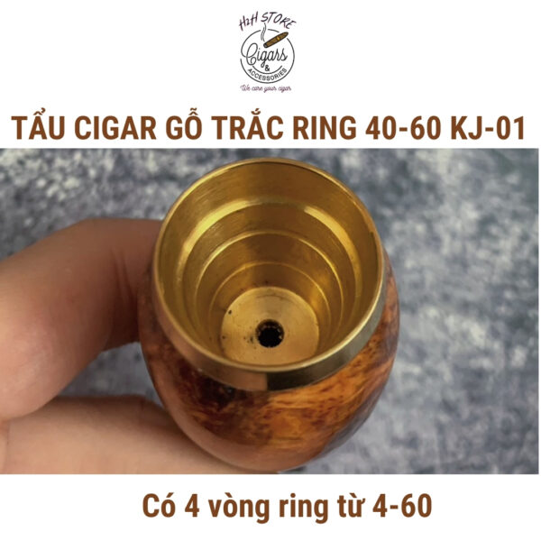 Bắt top cigar, tẩu xì gà gỗ trắc ring 40-60 freesize KJ-01, H2H cigar