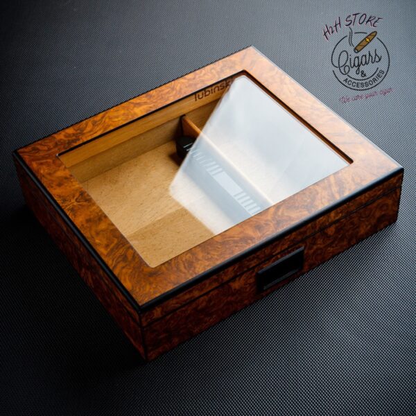 Hộp ủ cigar Lubinski 20 điếu, gỗ tuyết kèm ẩm kế điện tử H2H Cigar