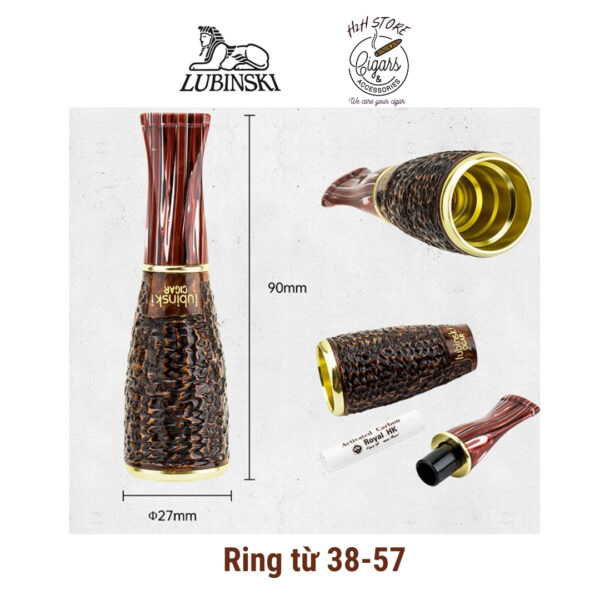 Bắt top cigar, tẩu xì gà gỗ thạch nam cao cấp Lubinski ring 40-60 YJA-13030