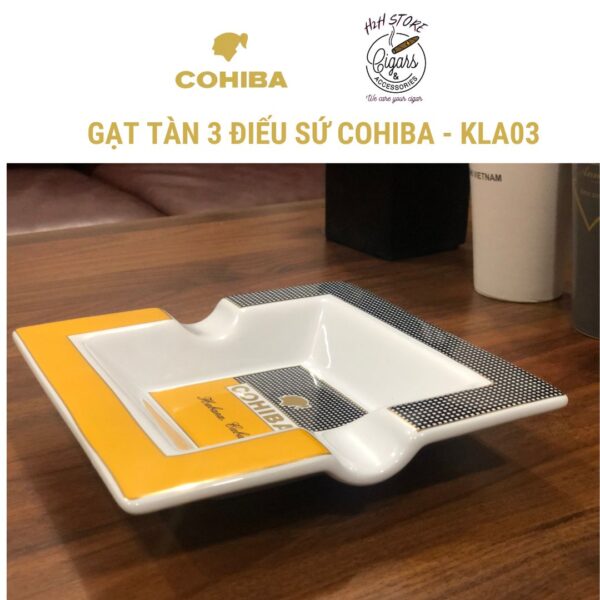 Gạt tàn cigar, gạt tàn xì gà chất liệu sứ 2 điếu - COHIBA - KLA 02 - H2H Store