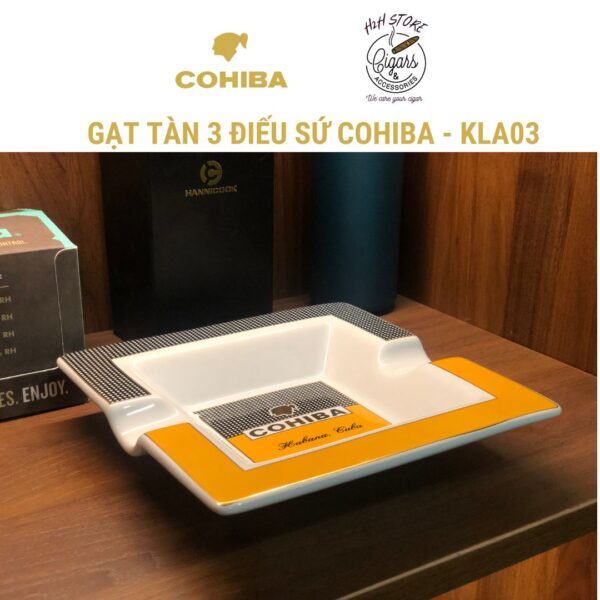 Gạt tàn cigar, gạt tàn xì gà chất liệu sứ 2 điếu - COHIBA - KLA 02 - H2H Store