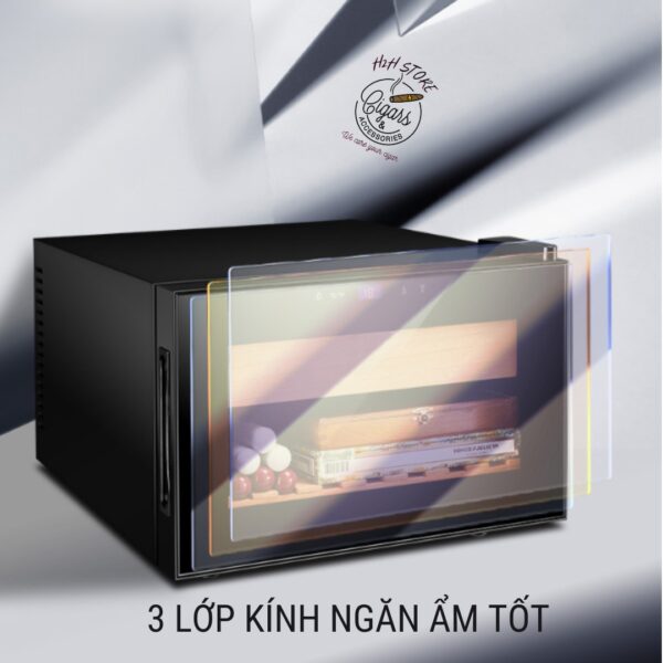 Tủ điện bảo quản xì gà kèm rượu vang Cigarloong CL-25C 25L, 150 điếu điều chỉnh nhiệt độ.