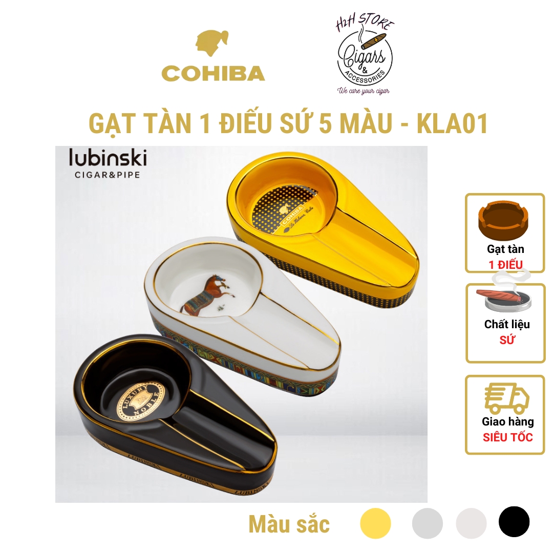 Gạt tàn cigar, gạt tàn xì gà 1 điếu chất liệu sứ 5 màu - H2H Store