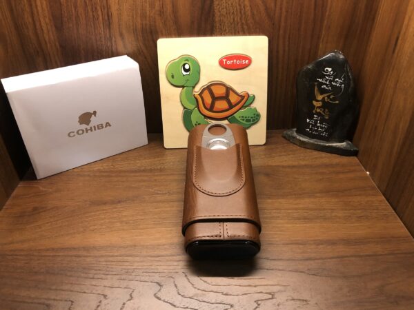 Bao da cigar 3 điếu, hộp đựng xì gà kèm cắt thép Hannicook- H2H Store